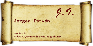 Jerger István névjegykártya