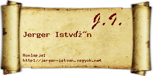 Jerger István névjegykártya